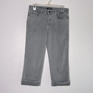 NYDJ gray cuffed cropped lift tuck jeans size 6